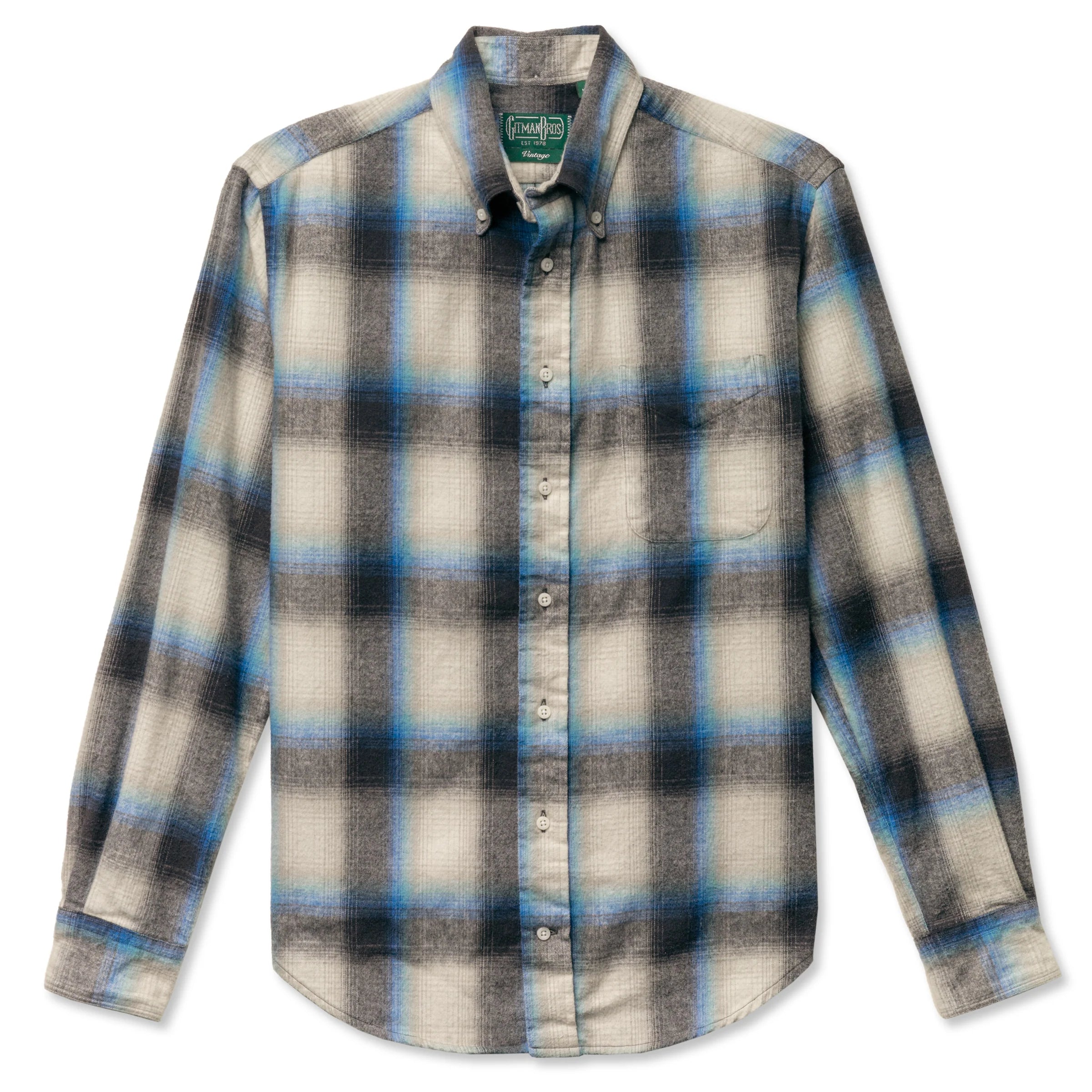 Gitman Vintage Blue Shaggy Shadow Plaid Shirt – Newman's Menswear