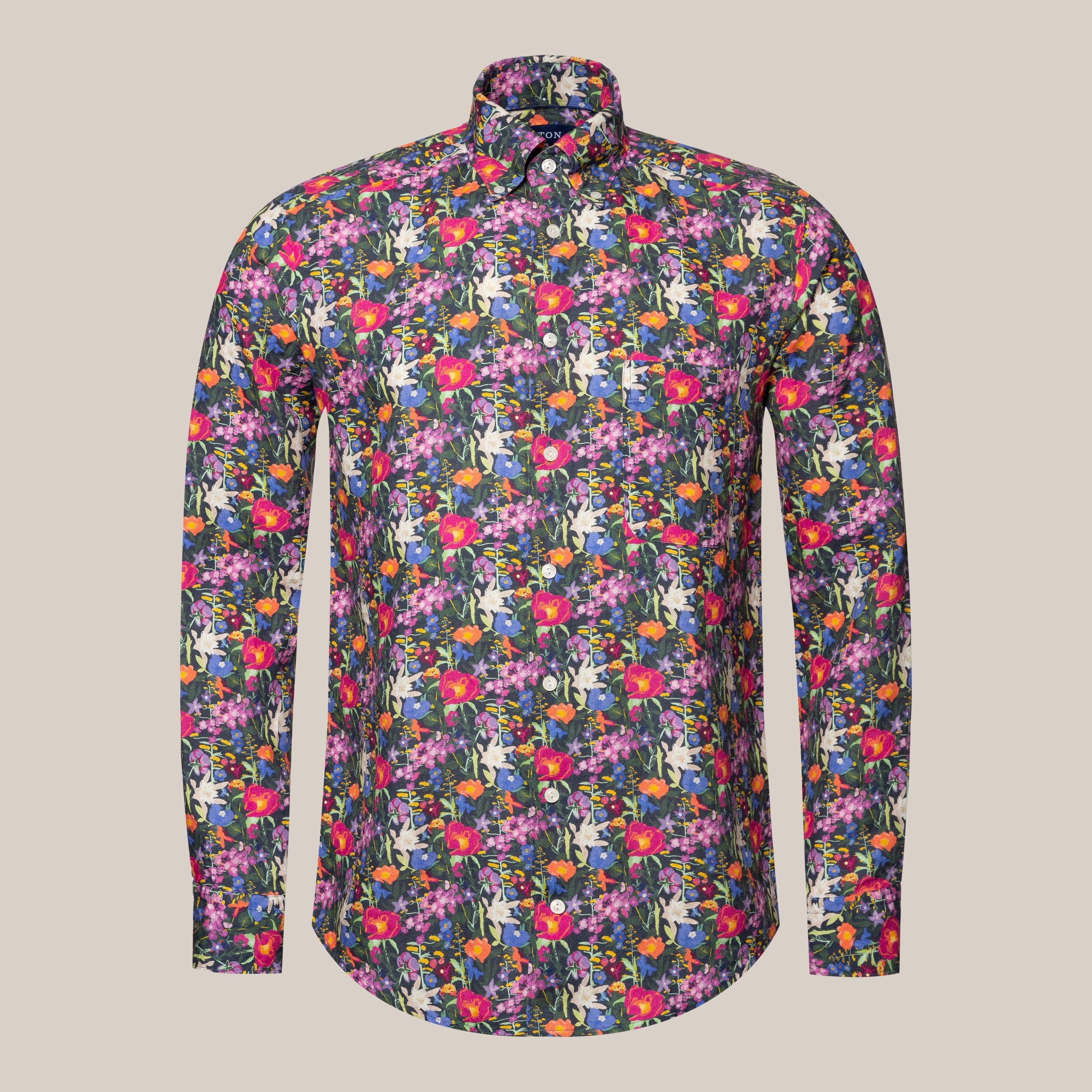 公式【1JINN STUDIO】 Floral Print Cubic Slim T-Shirt 4色 Eton Slim Fit Multi Floral Print Shirt – Newman's Menswear