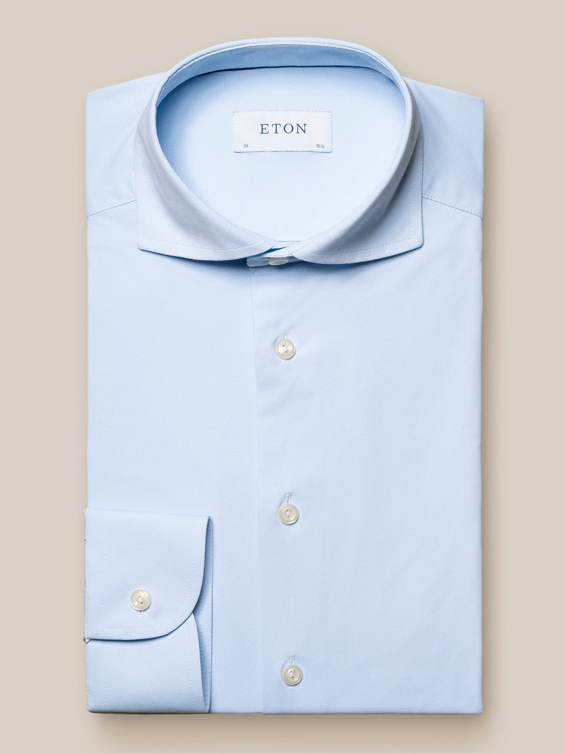 Eton Slim Fit Light Blue Four Way Stretch Shirt