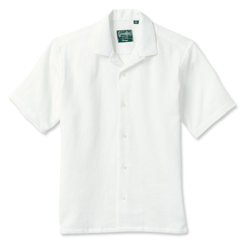 Gitman Vintage White Dobby Camp Collar Shirt