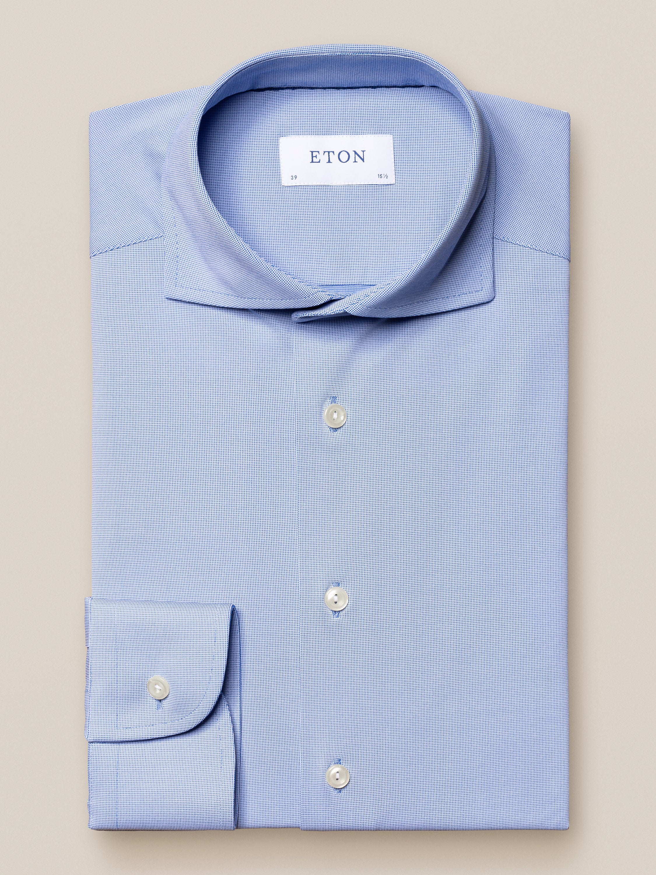 Eton Blue Four Way Stretch Performance Dress Shirt Slim Fit