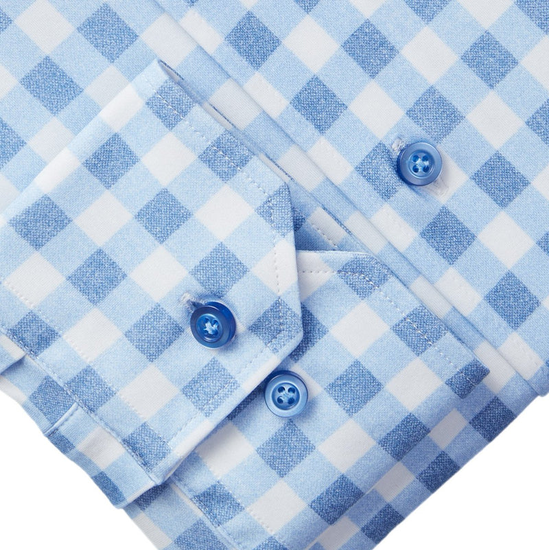 Emanuel Berg 4 Flex Blue Gingham Check Shirt