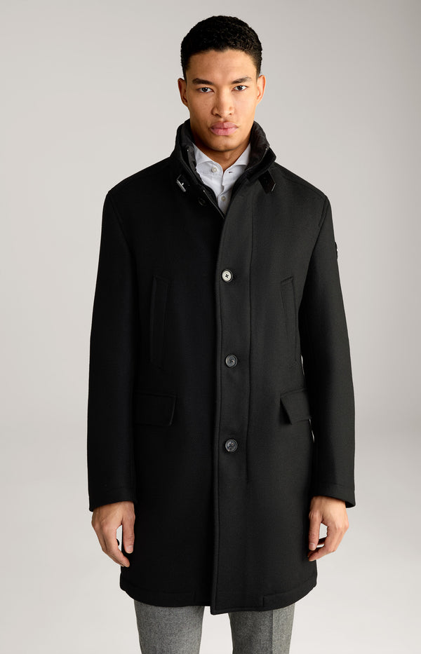 Joop Makse Black Cavalry Twill Topcoat