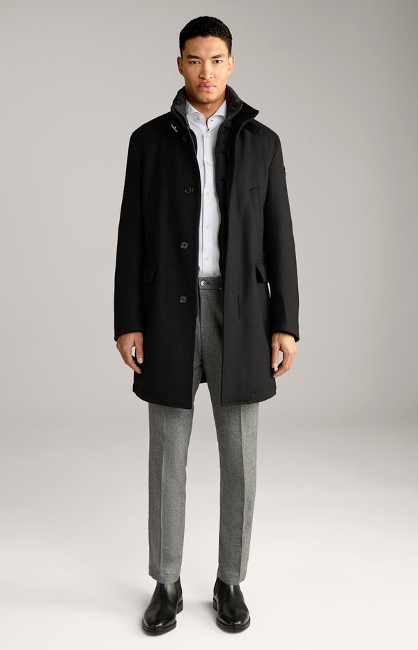 Joop Makse Black Cavalry Twill Topcoat