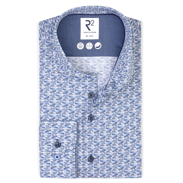 R2 Amsterdam Blue Flag Pattern Sports Shirt