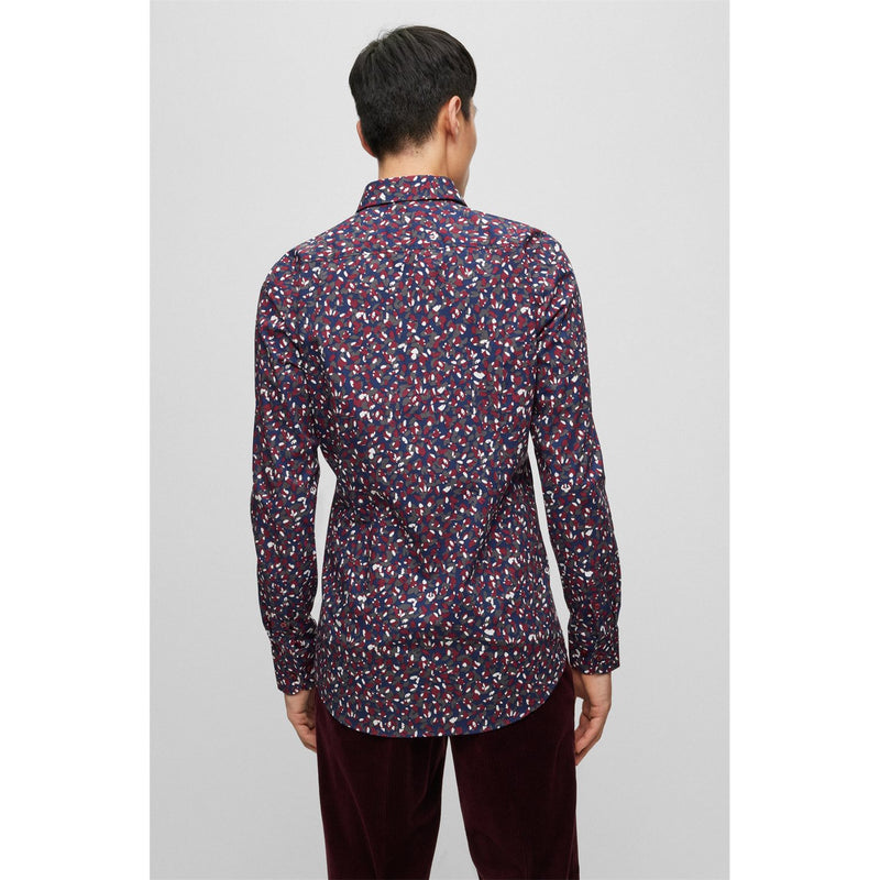 Hugo Boss Dark Floral Pattern Slim Fit Shirt