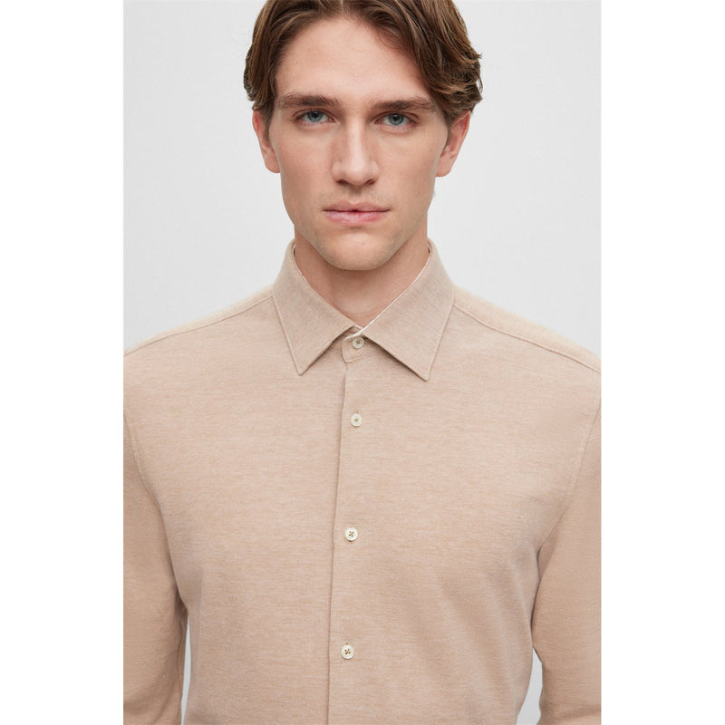 Hugo Boss Tan Pique Jersey Knit Shirt