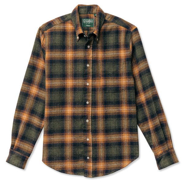 Gitman Vintage Olive Recycled Plaid Shirt