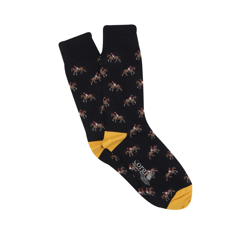 Corgi Horserider Wool Sock Navy/Gold