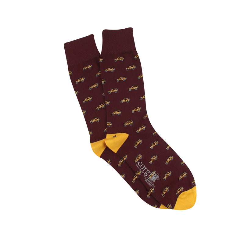 Corgi Mini Jeep Cotton Sock Bordeaux