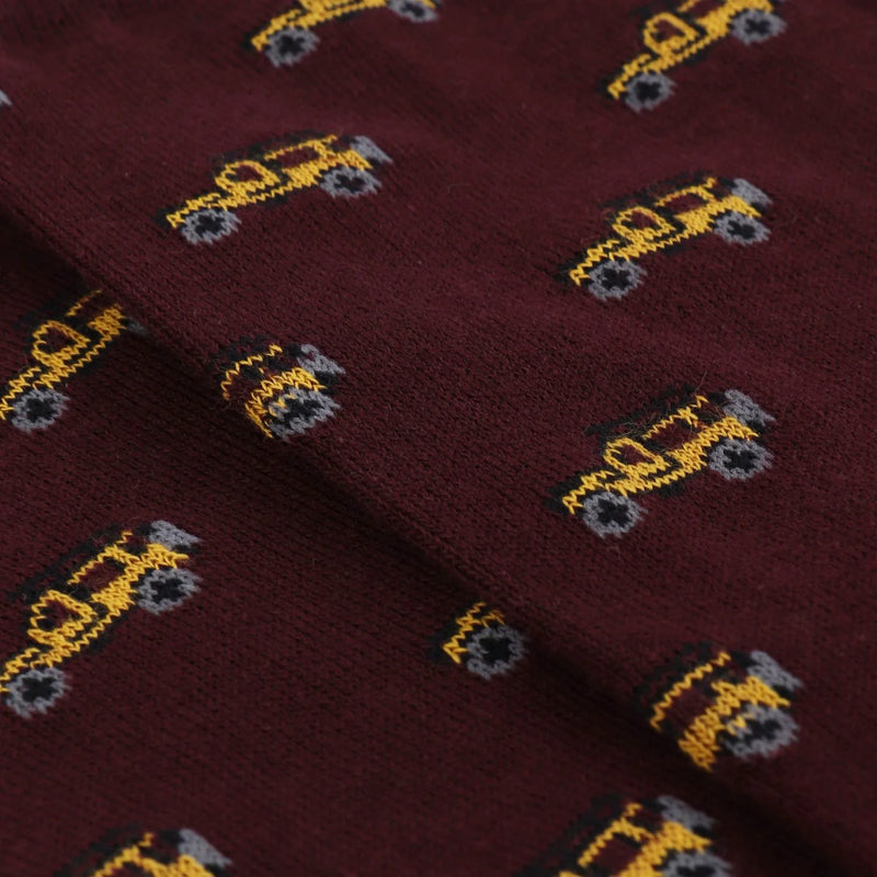 Corgi Mini Jeep Cotton Sock Bordeaux