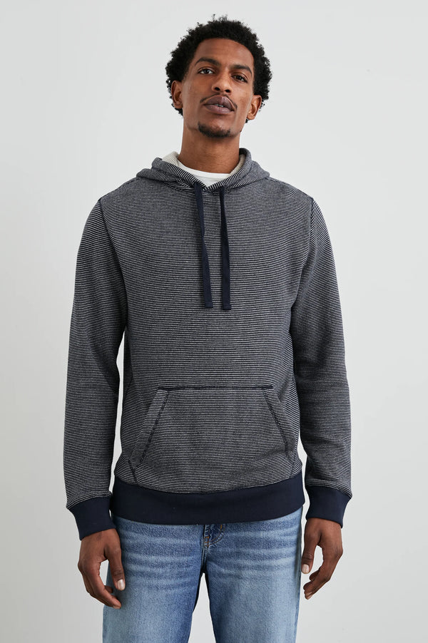 Rails Calvin Navy Cream Stripe Hoodie