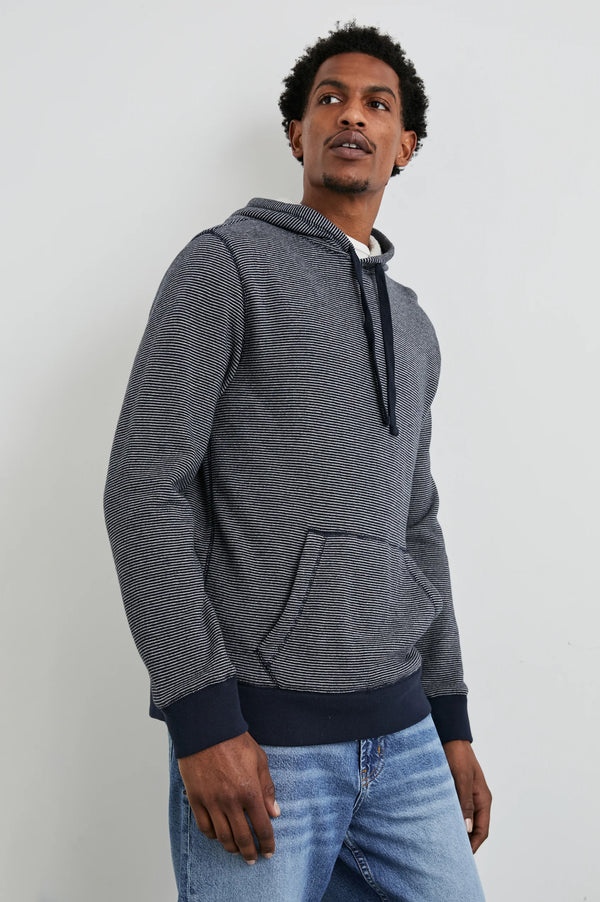 Rails Calvin Navy Cream Stripe Hoodie