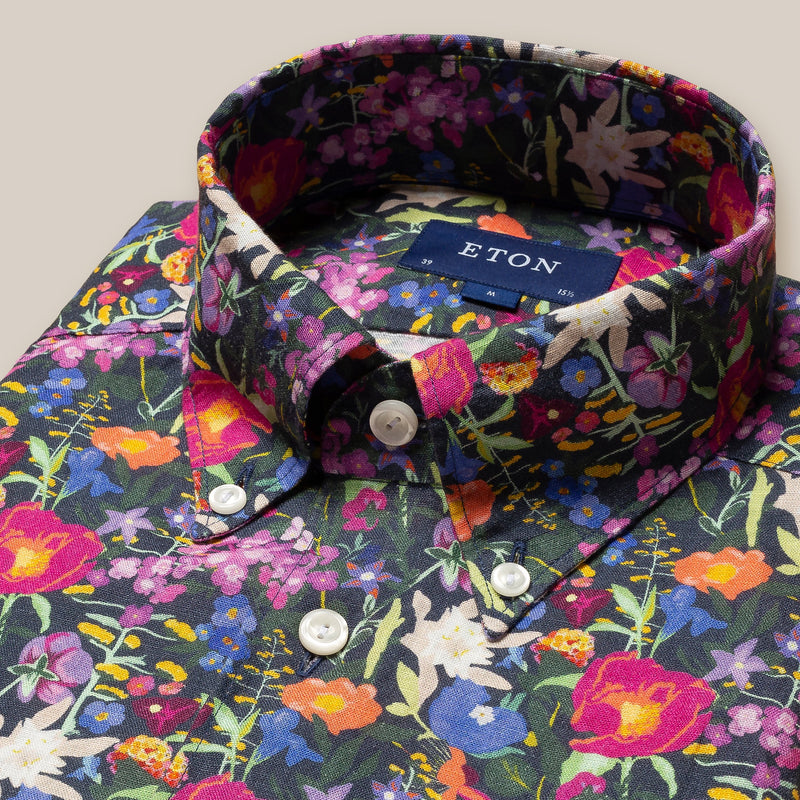 Eton Slim Fit Multi Floral Print Shirt