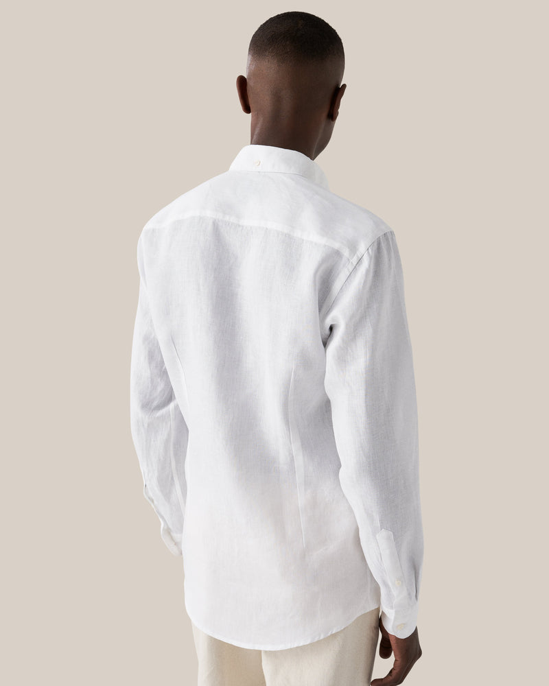 Eton Slim Fit White Linen Shirt