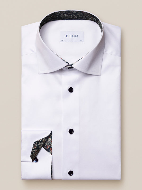Eton Contemporary Fit White Paisley Shirt