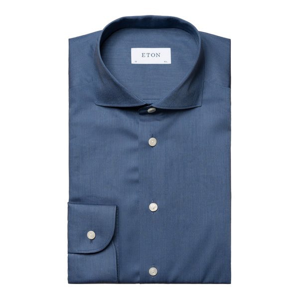 Eton Contemporary Fit Dark Blue Oxford Shirt