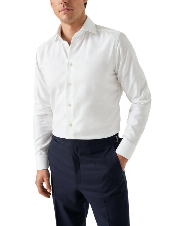 Eton Slim Fit White Solid King Oxford Shirt