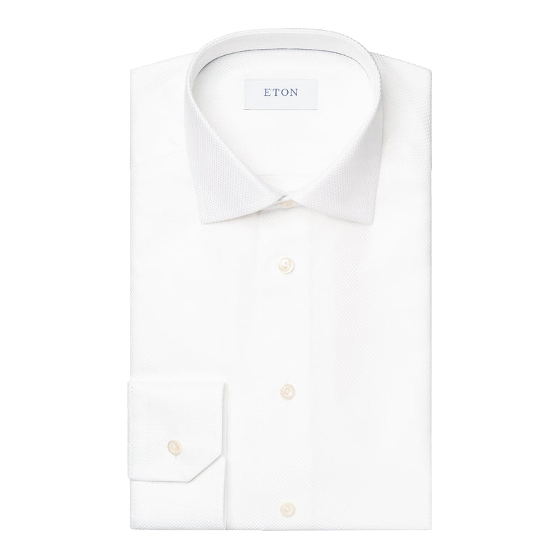 Eton Slim Fit White Solid King Oxford Shirt