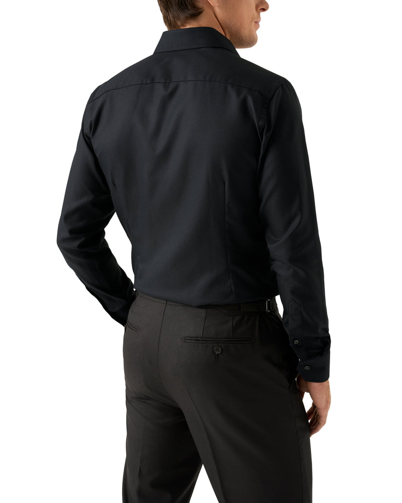 Eton Contemporary Fit Black Solid King Oxford Shirt