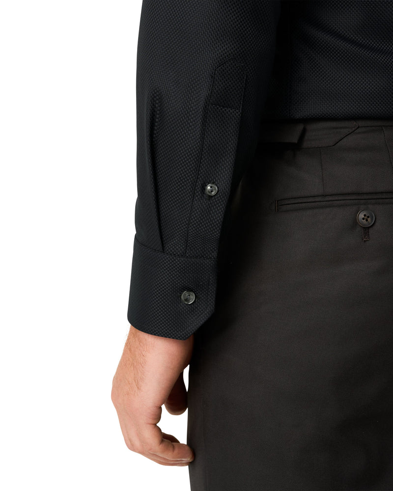 Eton Contemporary Fit Black Solid King Oxford Shirt