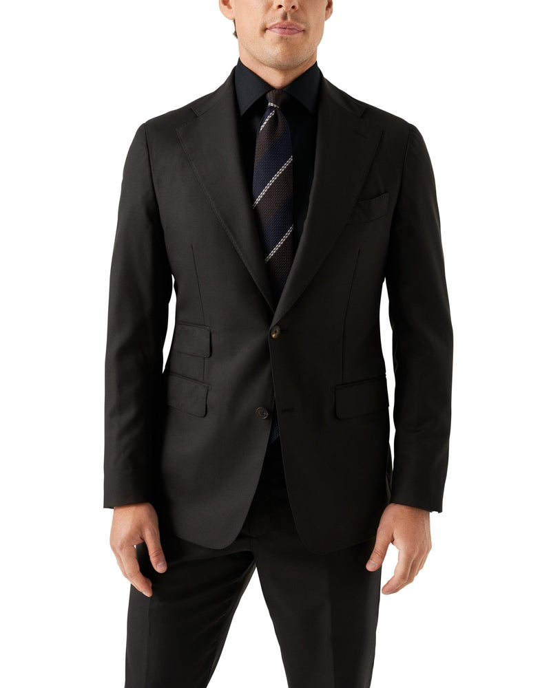 Eton Contemporary Fit Black Solid King Oxford Shirt