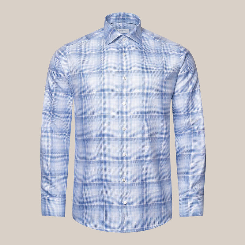 Eton Contemporary Fit Blue Bold Check Shirt