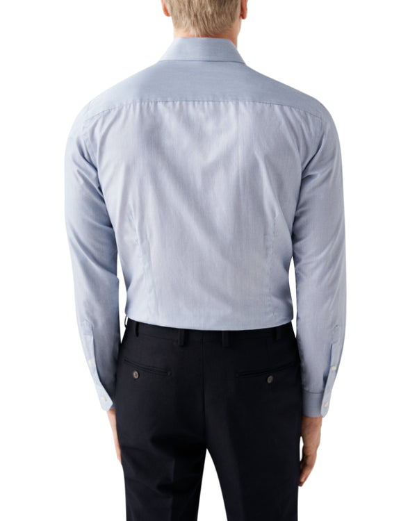 Eton Contemporary Fit Mid Blue Fine Line Stripe Shirt