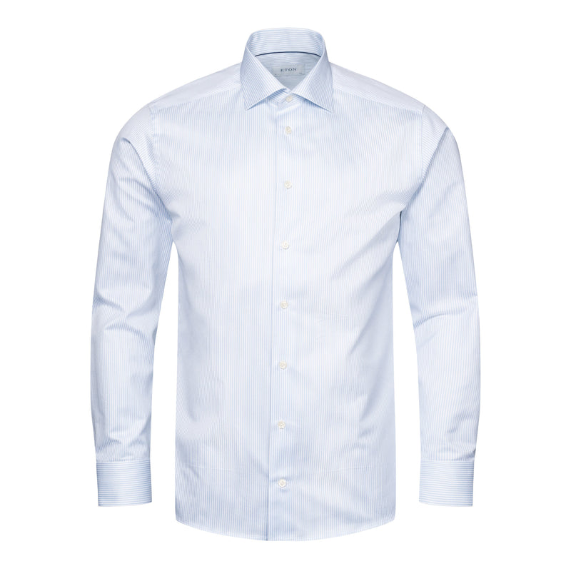 Eton Contemporary Fit Light Blue Bengal Stripe Shirt