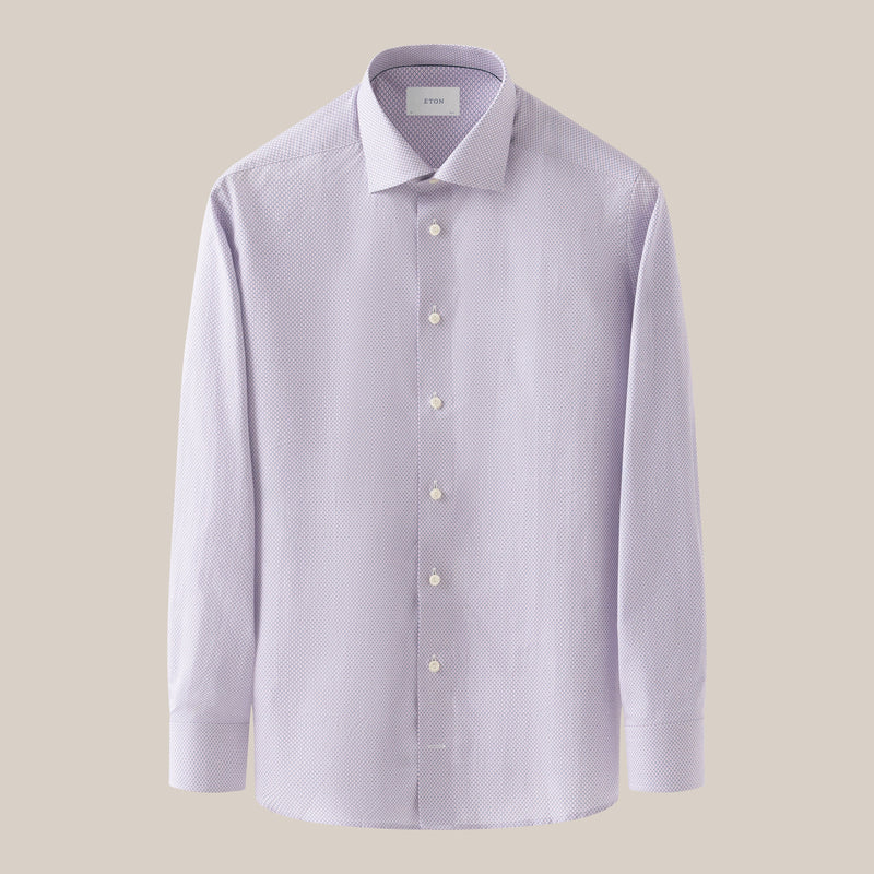 Eton Contemporary Fit Pink Micro Print Shirt