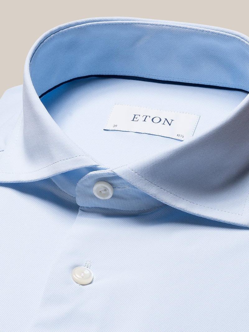 Eton Slim Fit Light Blue Four Way Stretch Shirt