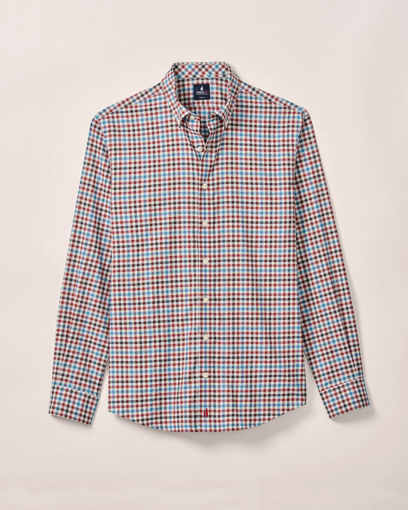 Johnnie O Hartwick Long Sleeve Check Malibu Red
