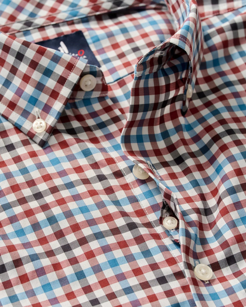 Johnnie O Hartwick Long Sleeve Check Malibu Red