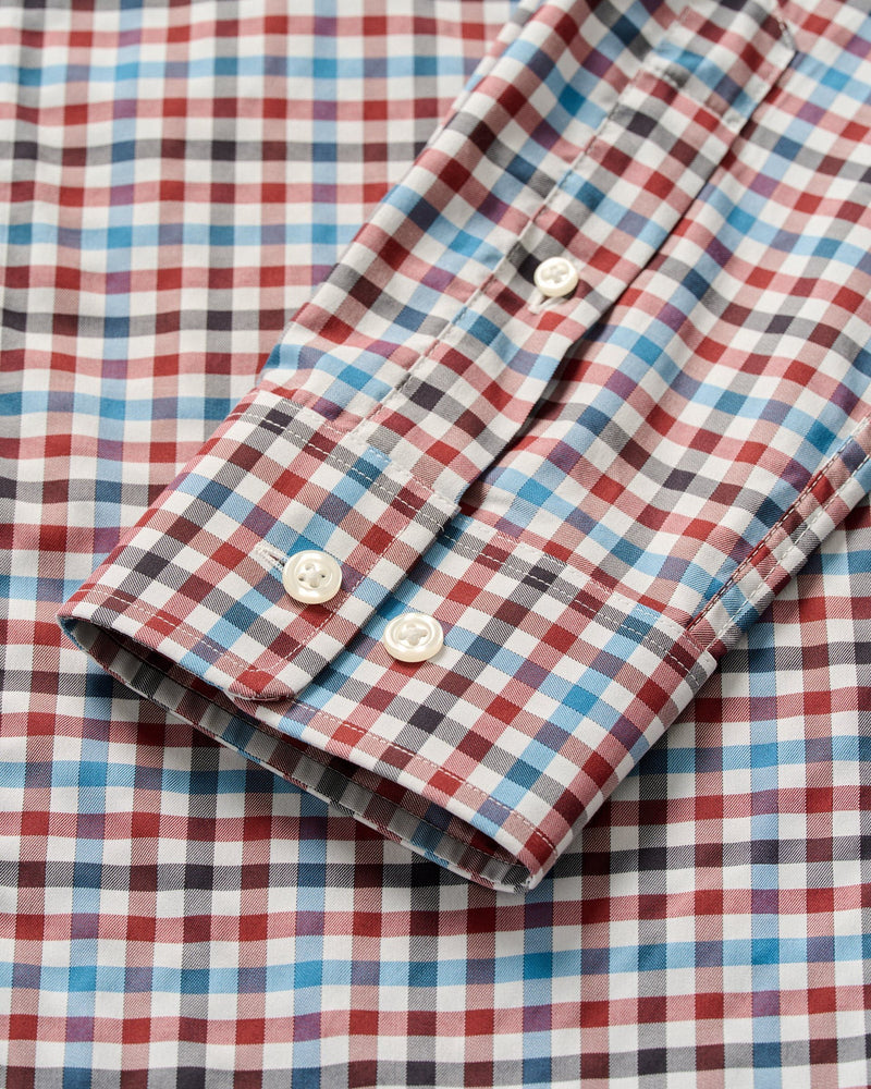 Johnnie O Hartwick Long Sleeve Check Malibu Red