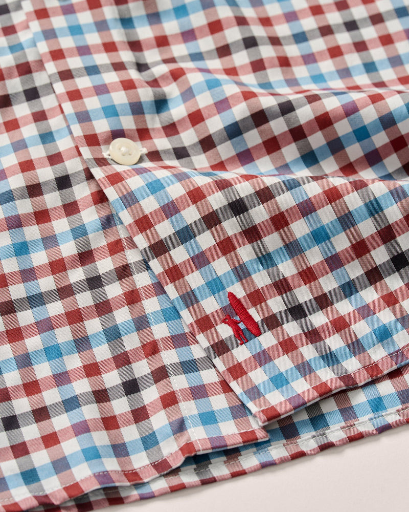 Johnnie O Hartwick Long Sleeve Check Malibu Red
