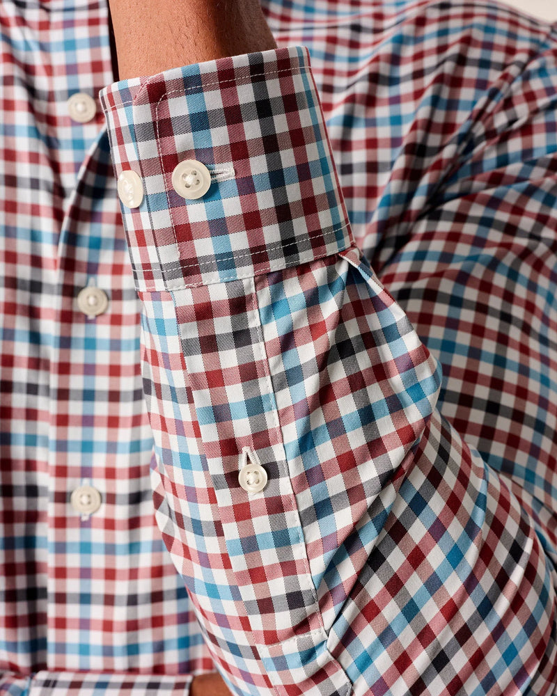 Johnnie O Hartwick Long Sleeve Check Malibu Red