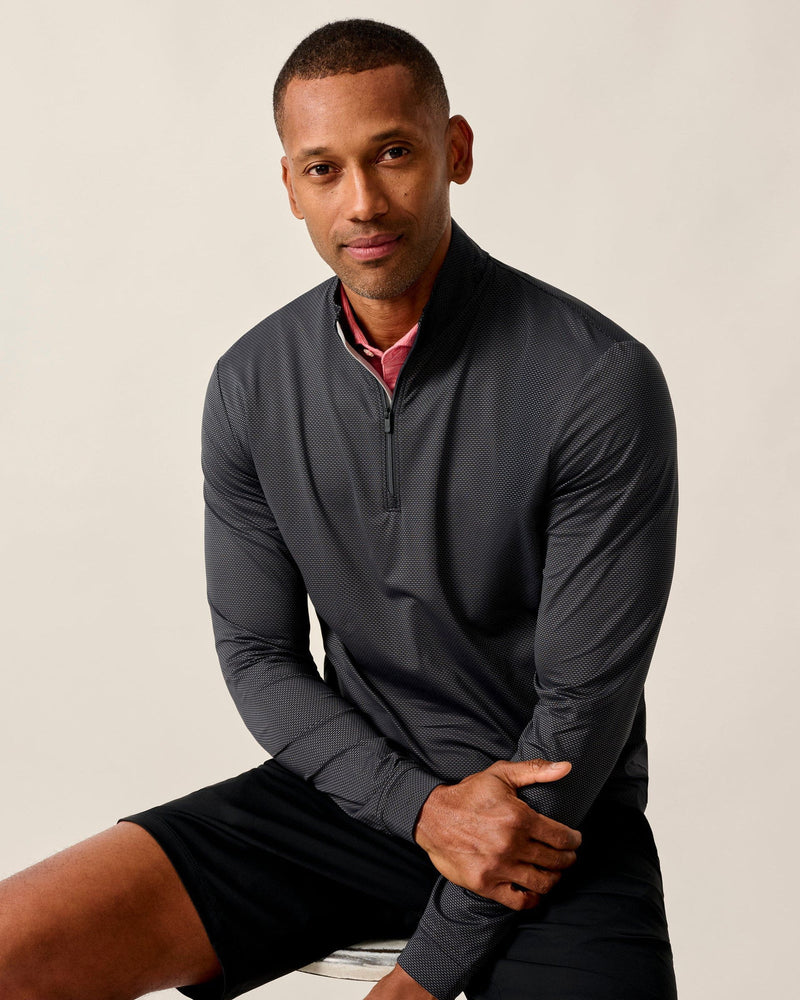 Johnnie O Jamie 1/4 Zip Performance Sweater Black Seal