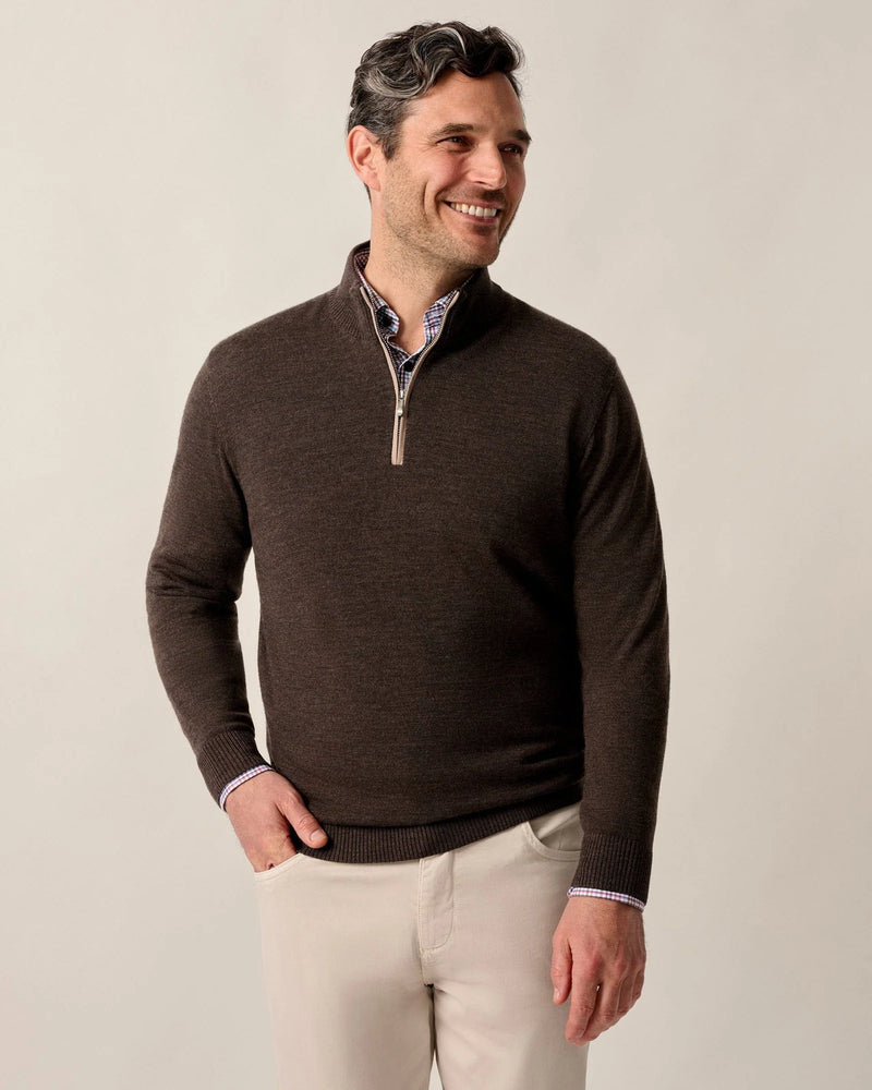 Johnnie O Raynor 1/4 Zip Sweater Cocoa
