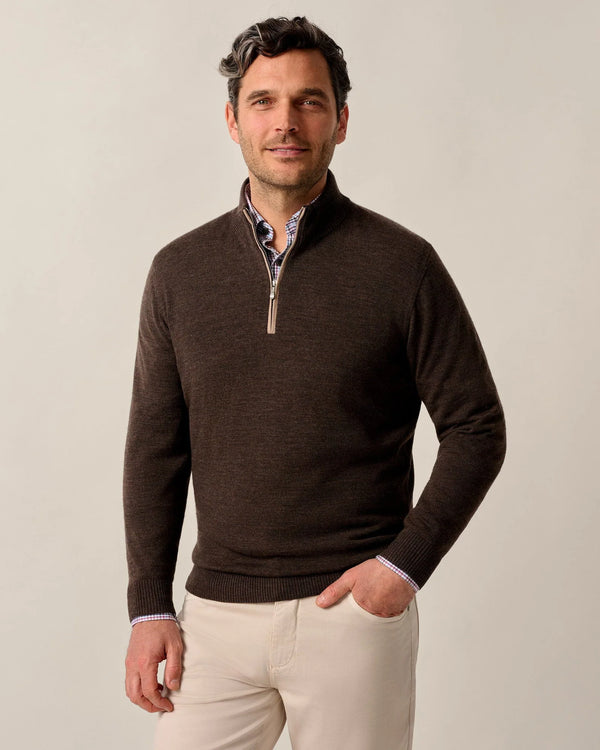 Johnnie O Raynor 1/4 Zip Sweater Cocoa