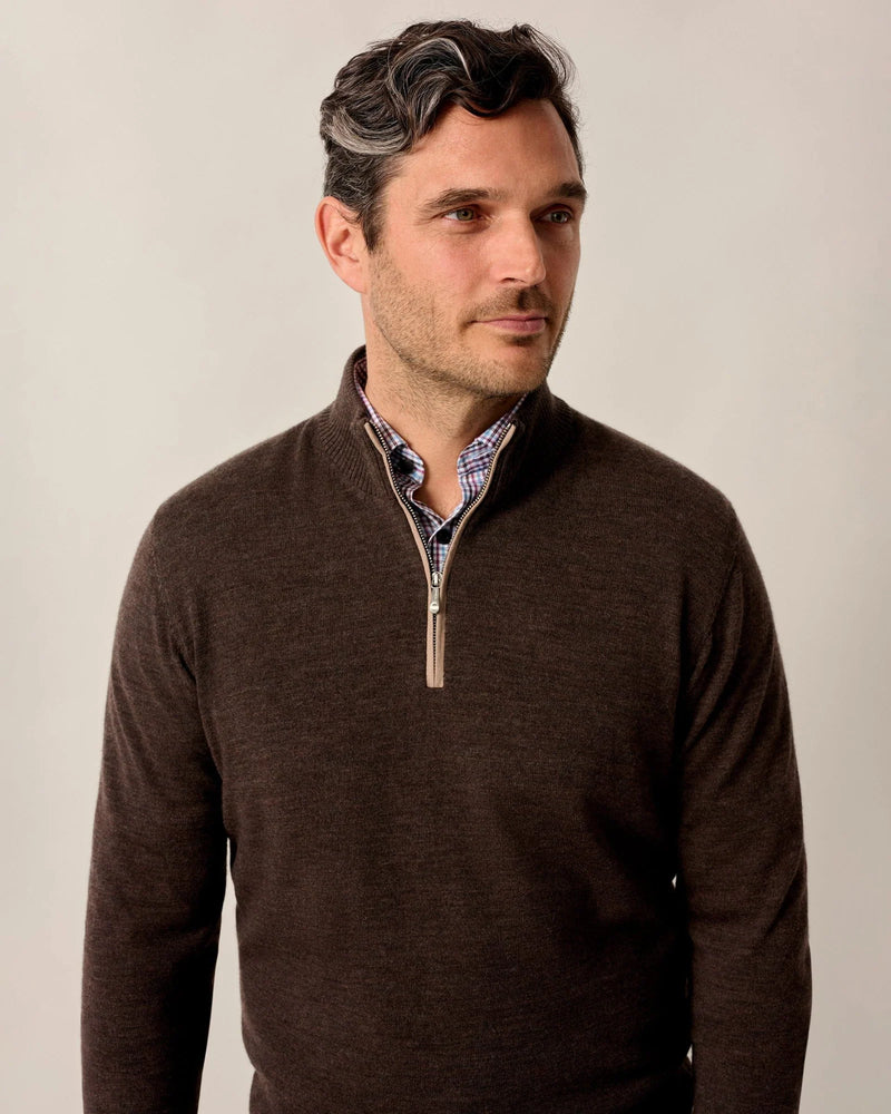 Johnnie O Raynor 1/4 Zip Sweater Cocoa