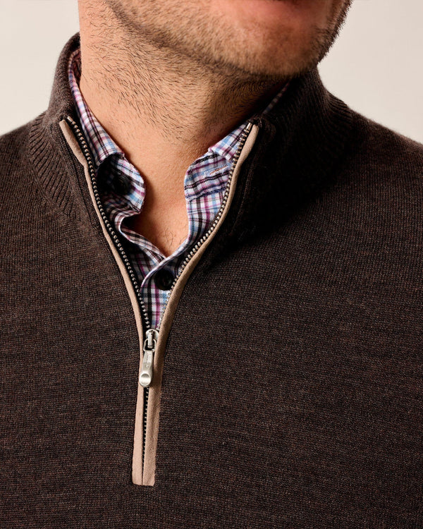 Johnnie O Raynor 1/4 Zip Sweater Cocoa