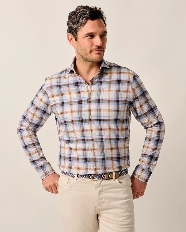 Johnnie O Top Shelf Rilling Light Grey Check Shirt