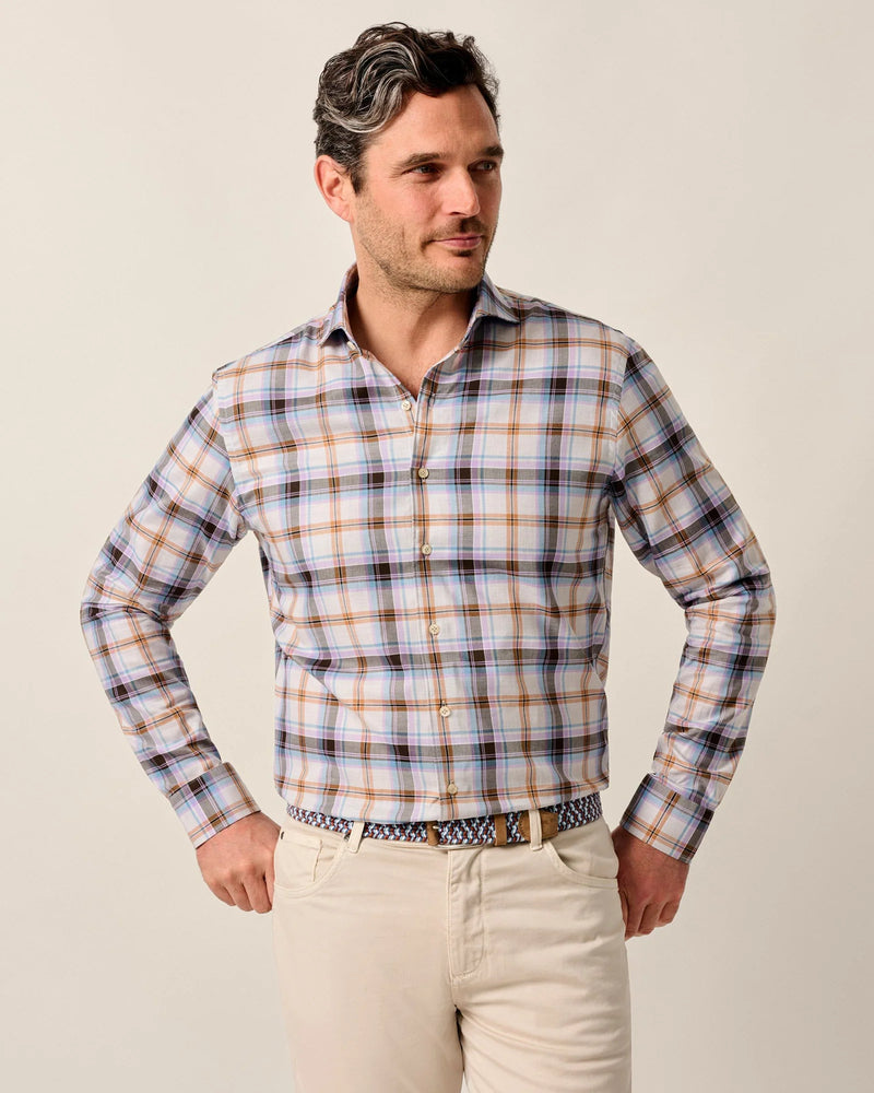Johnnie O Top Shelf Rilling Light Grey Check Shirt