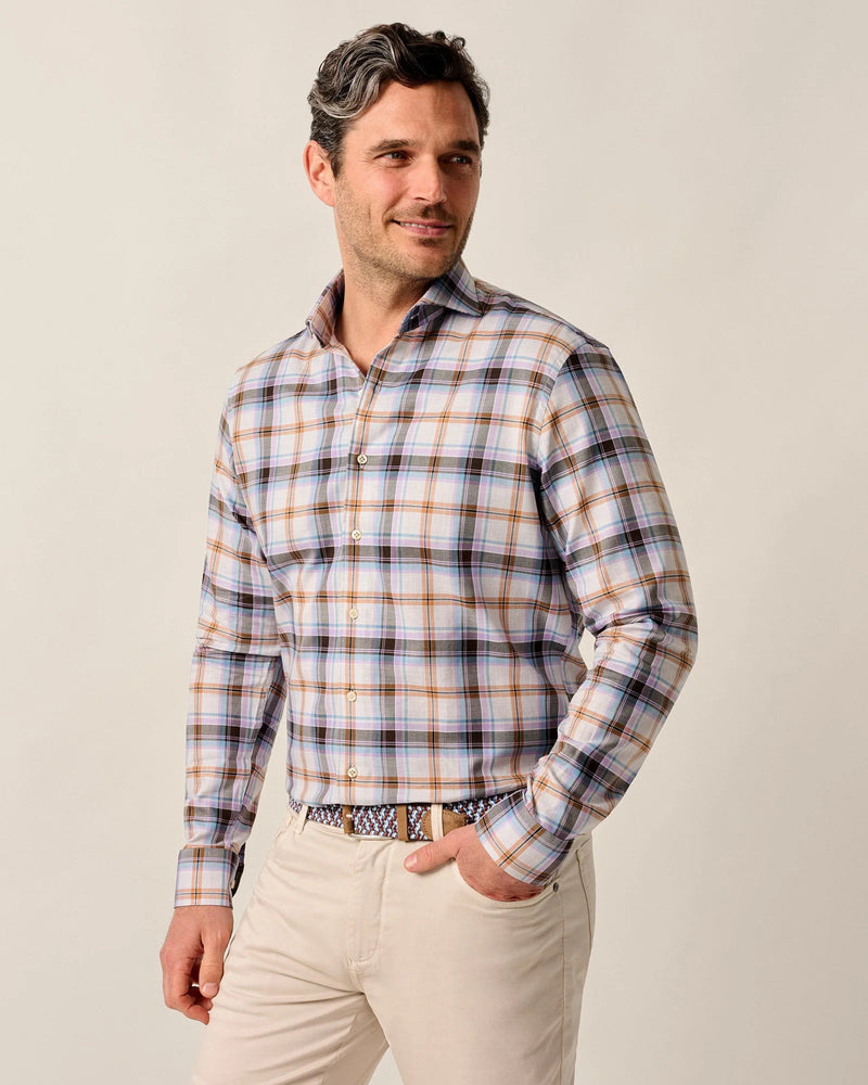Johnnie O Top Shelf Rilling Light Grey Check Shirt