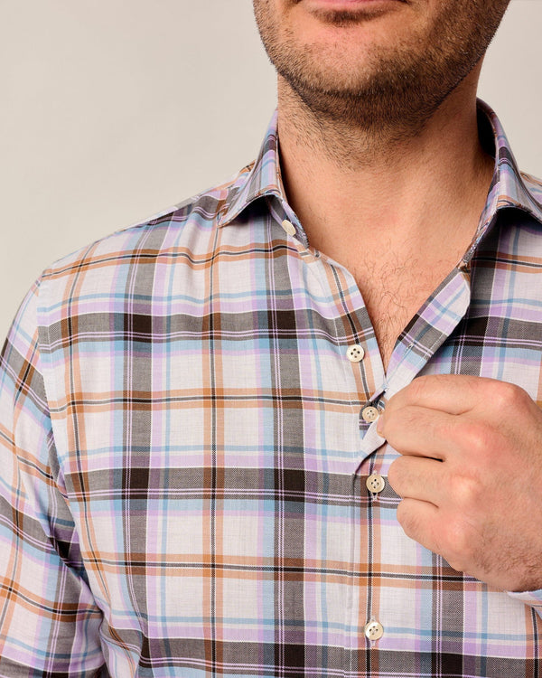 Johnnie O Top Shelf Rilling Light Grey Check Shirt