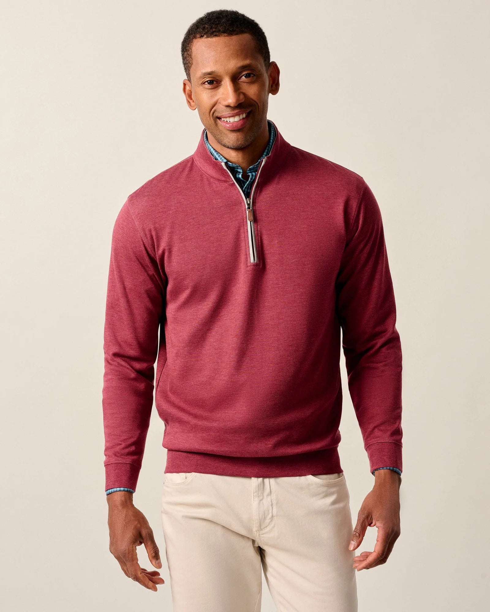 Johnnie O Sully 1/4 Zip Sweater Port – Newman's Menswear