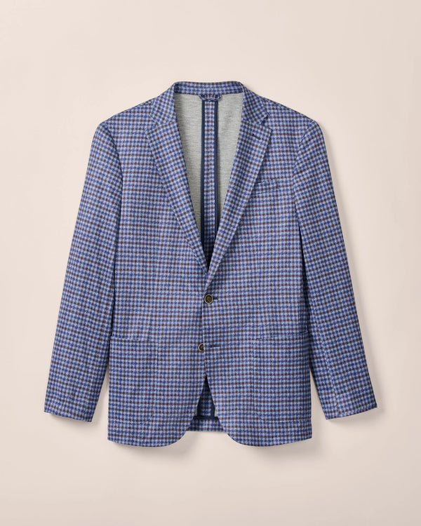 Johnnie O Thayer Laguna Blue Check Jersey Sports Jacket