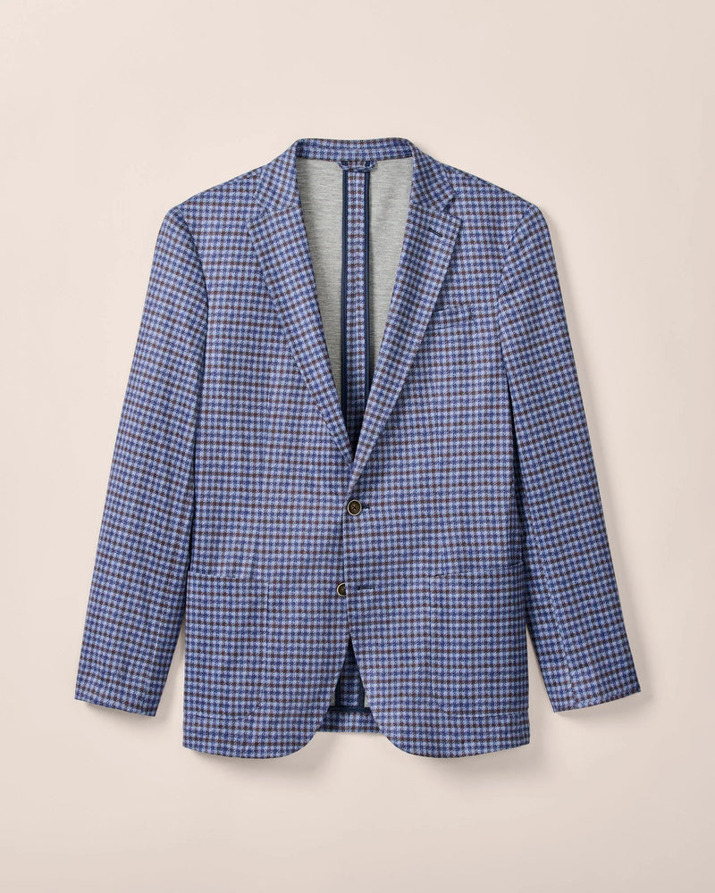 Johnnie O Thayer Laguna Blue Check Jersey Sports Jacket