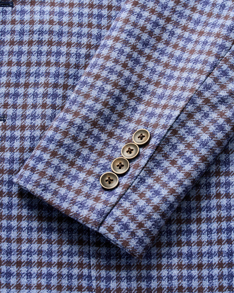 Johnnie O Thayer Laguna Blue Check Jersey Sports Jacket