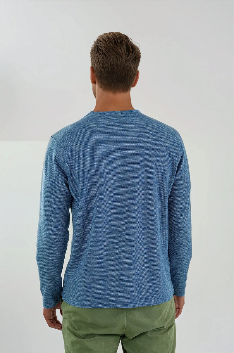 Stone Rose Blue Henley T-Shirt